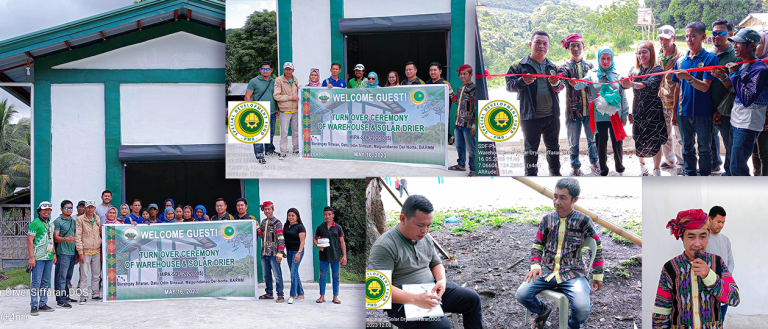 Read more about the article Representatives from the Special Development Fund-Project Management Office (SDF-PMO) and Commission on Audit (COA) BARMM joined the Ministry of Indigenous Peoples’ Affairs (MIPA) in the turn over ceremony of Warehouse with Multi-Purpose Solar Dryer to the IPs of Brgy. Sifaran, Datu Odin Sinsuat, Maguindanao del Norte on May 17, 2023.