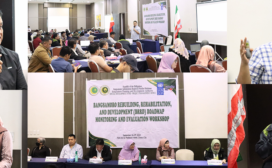 The Special Development Fund (SDF) focal persons from various BARMM Ministries, Offices, and Agencies (MOAs) currently participate in the workshop on the Bangsamoro Rebuilding, Rehabilitation, and Development (BRRD) Roadmap Monitoring and Evaluation (M&E) at Park Inn by Radisson Hotel, Davao City.